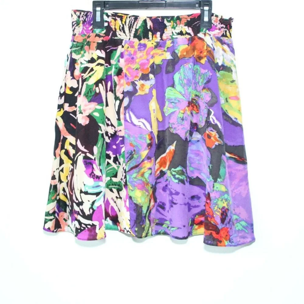 Maeve Silk Floral Carizzo Mini Skirt Pockets Purple Women's Size X-Small H13039 - Picture 6 of 10